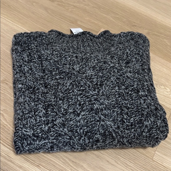 LL BEAN (M) 1912 Heritage Wool Blend Mockneck Sweater Charcoal Marled NWT Warm - Picture 10 of 11